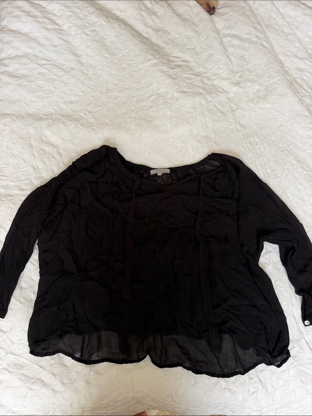 Womens World Market black flowy top size S/M